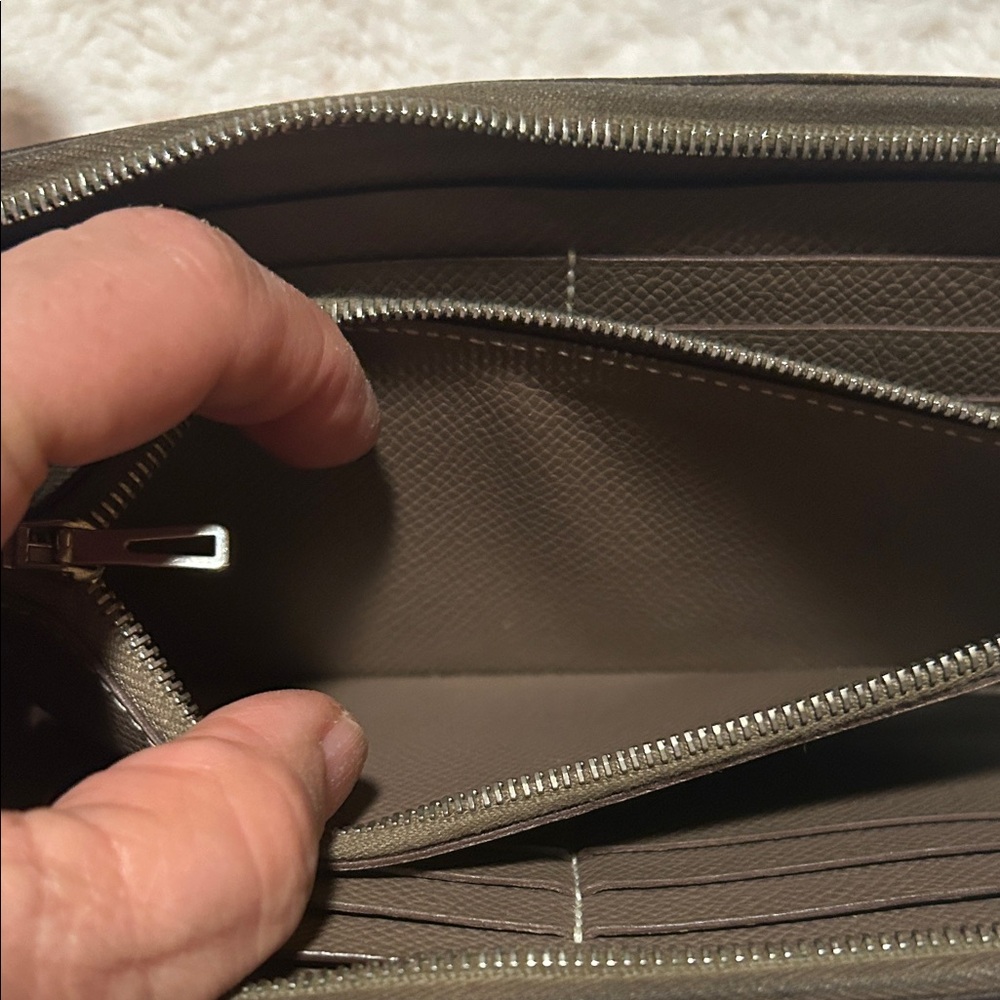 Hermes Brown Leather Zip Around Wallet France - Picture 10 of 14